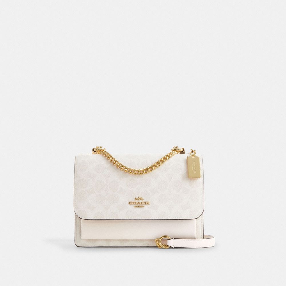 Coach Klare Crossbody Bag In Signature Canvas Gold White Chalk