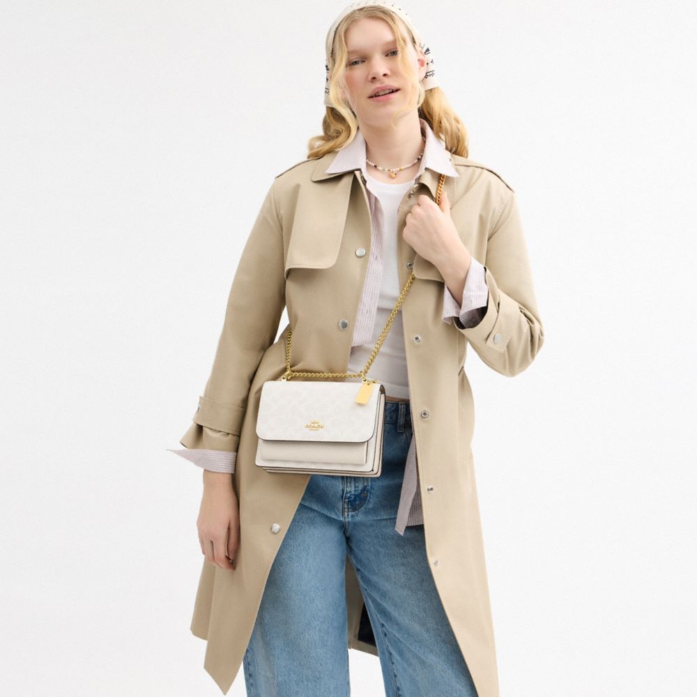 Coach Klare Crossbody Bag In Signature Canvas Gold White Chalk