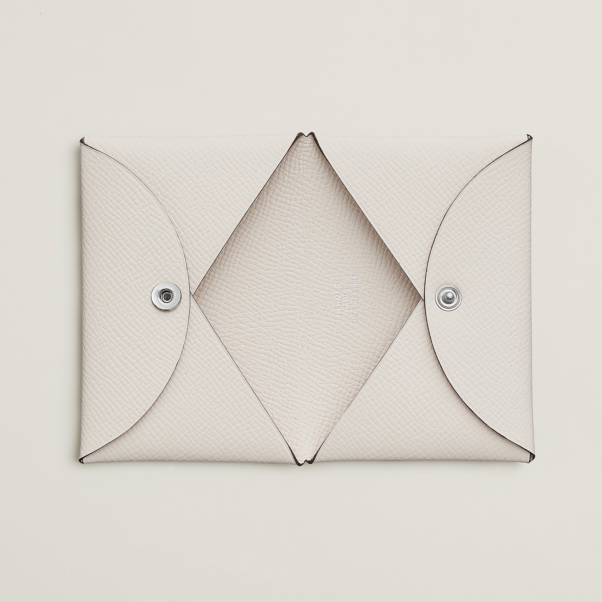 Hermes Calvi Card Holder Gris Ple