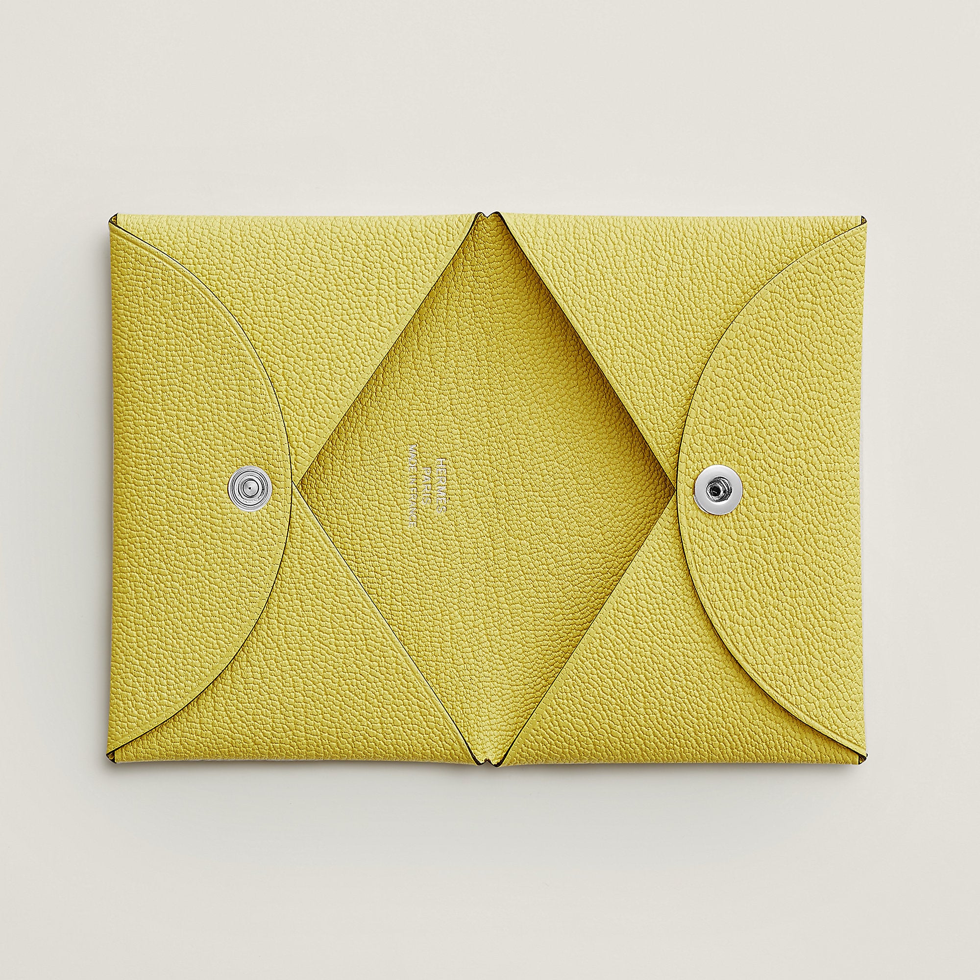 Hermes Calvi Card Holder Limoncello