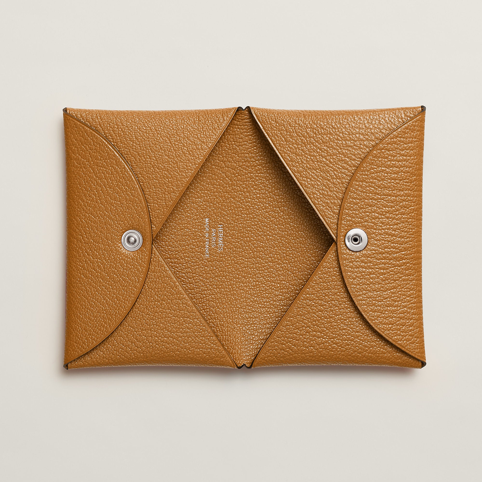 Hermes Calvi Card Holder Caramel