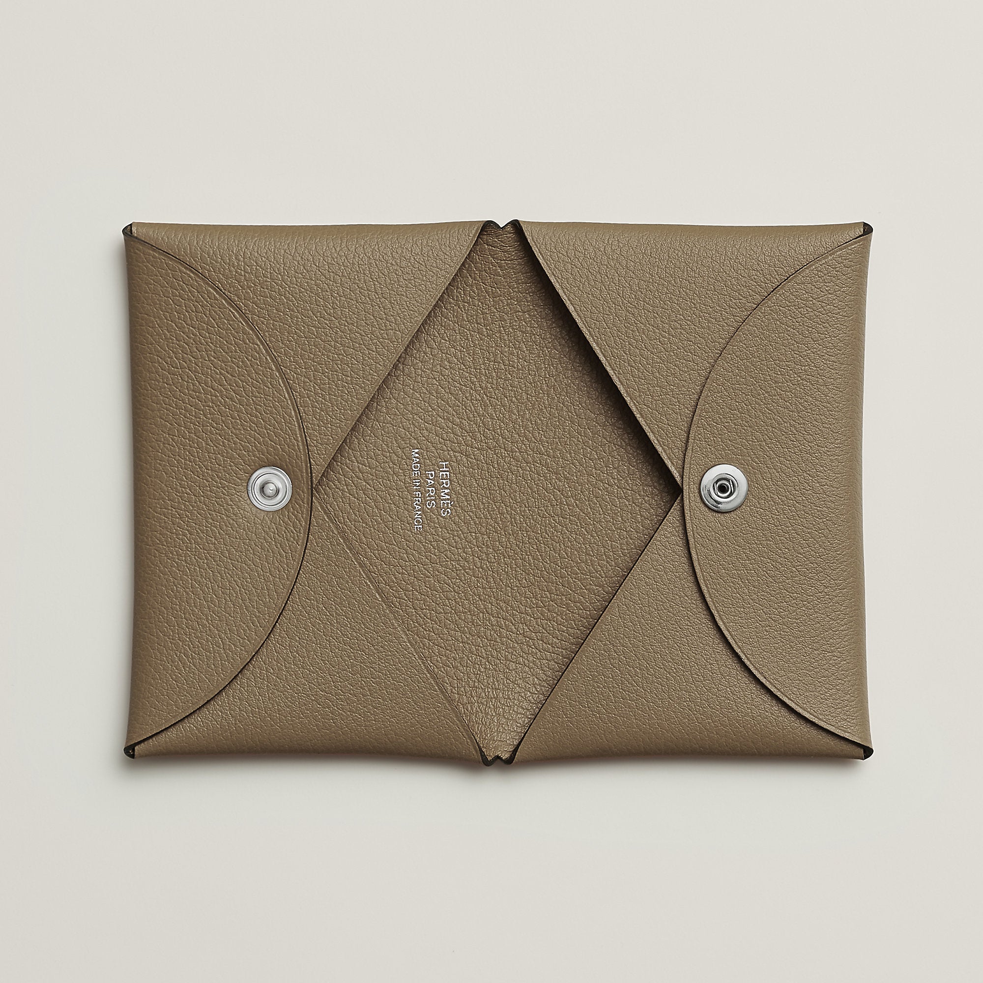Hermes Calvi Card Holder Beige Marfa