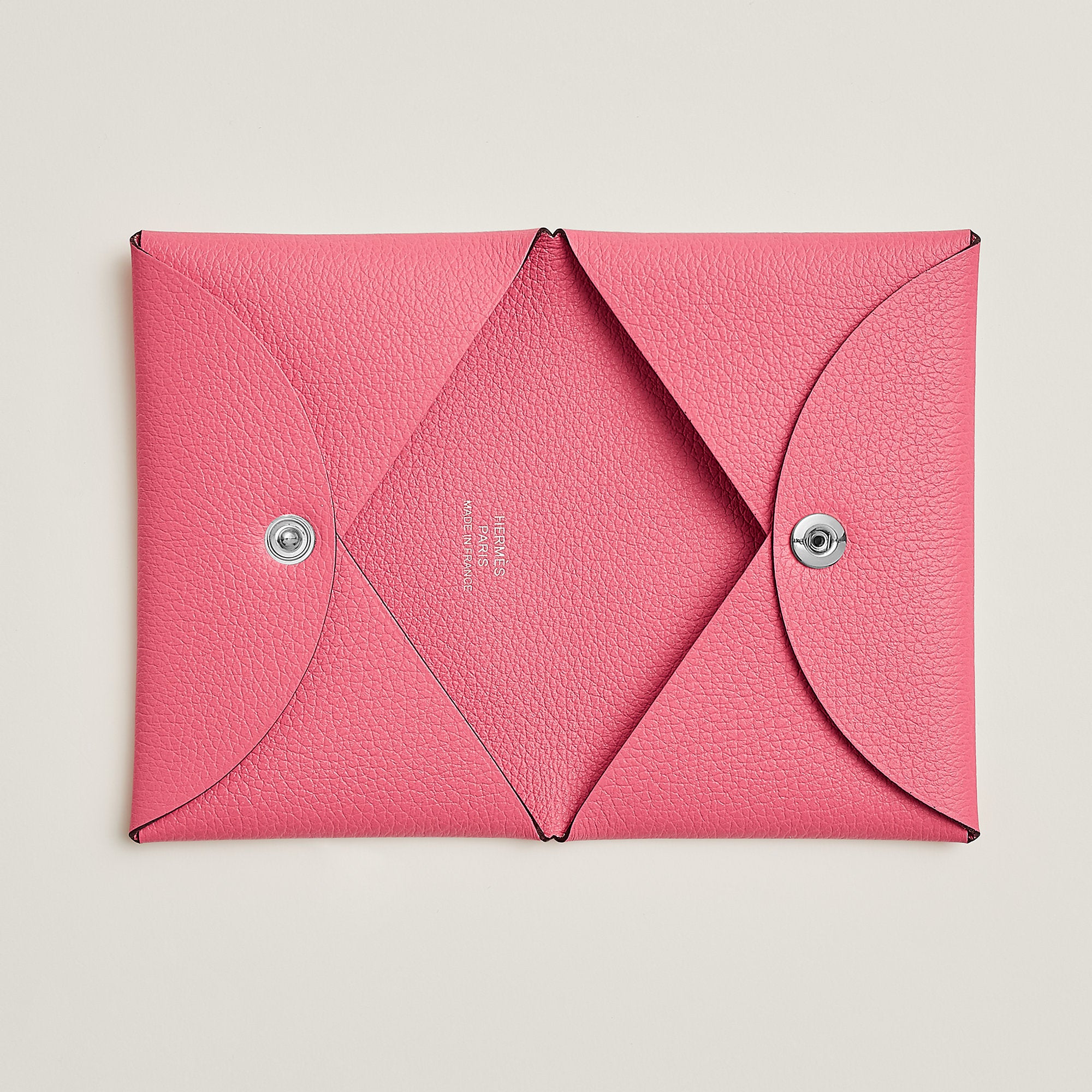 Hermes Calvi Card Holder Rose Azale