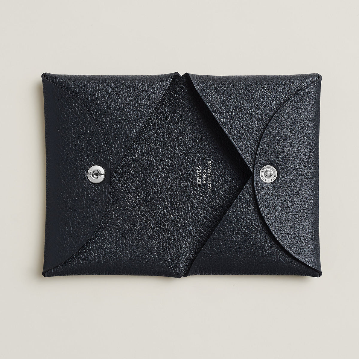 Hermes Calvi Card Holder New Bleu Ocan