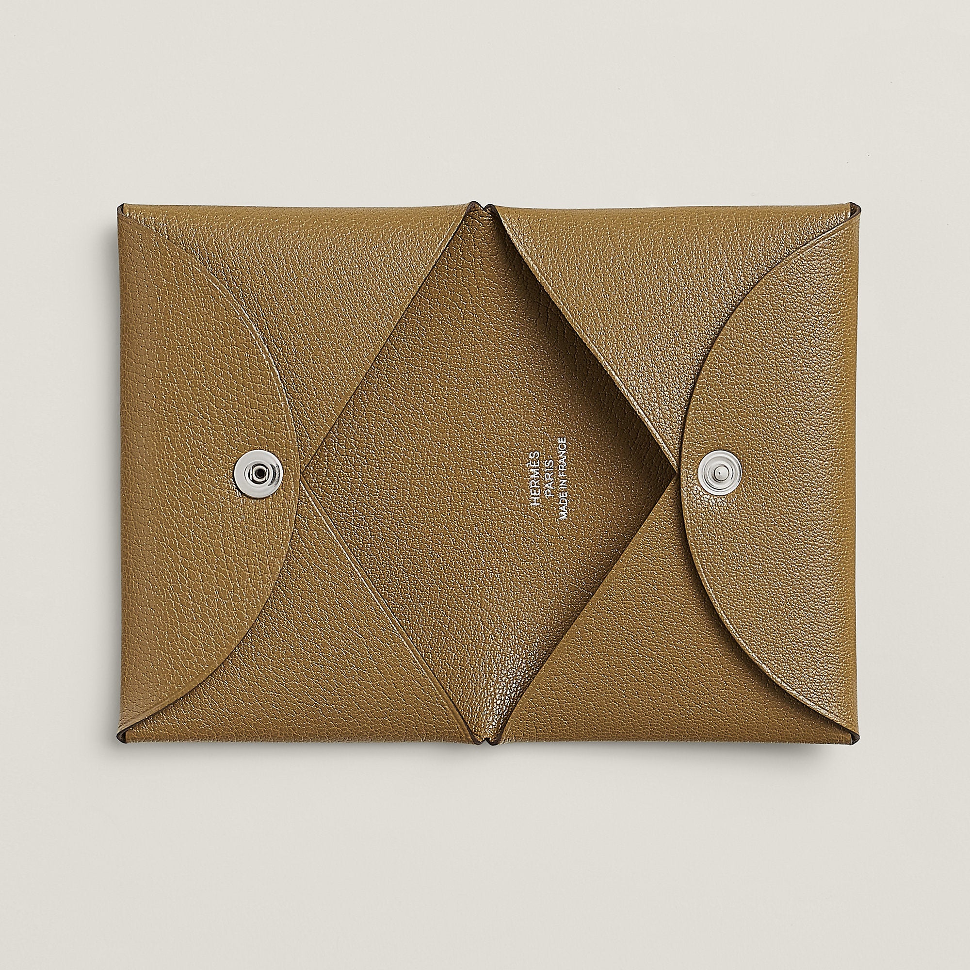 Hermes Calvi Card Holder Bronze Dor