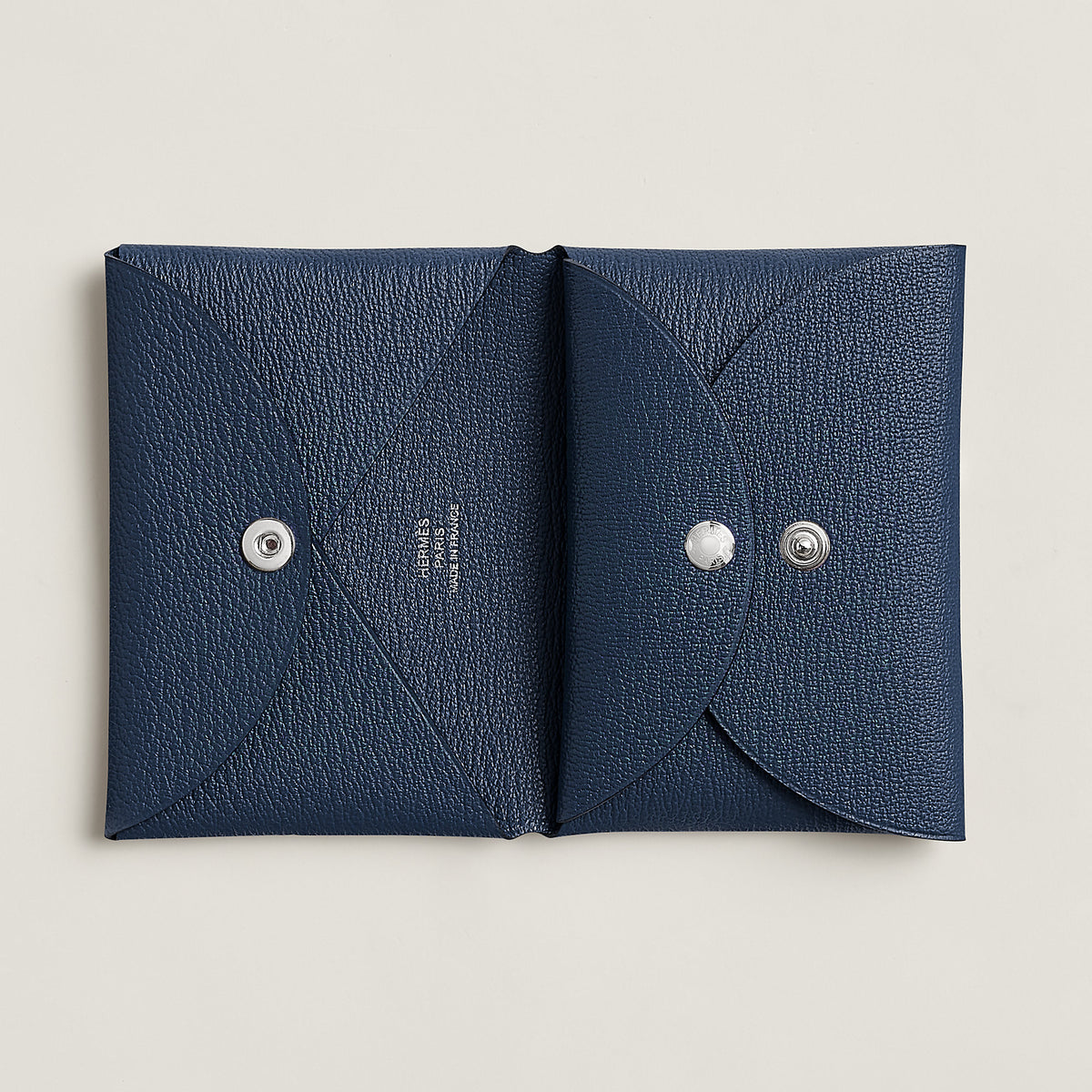 Hermes Calvi Duo Compact Card Holder Navy