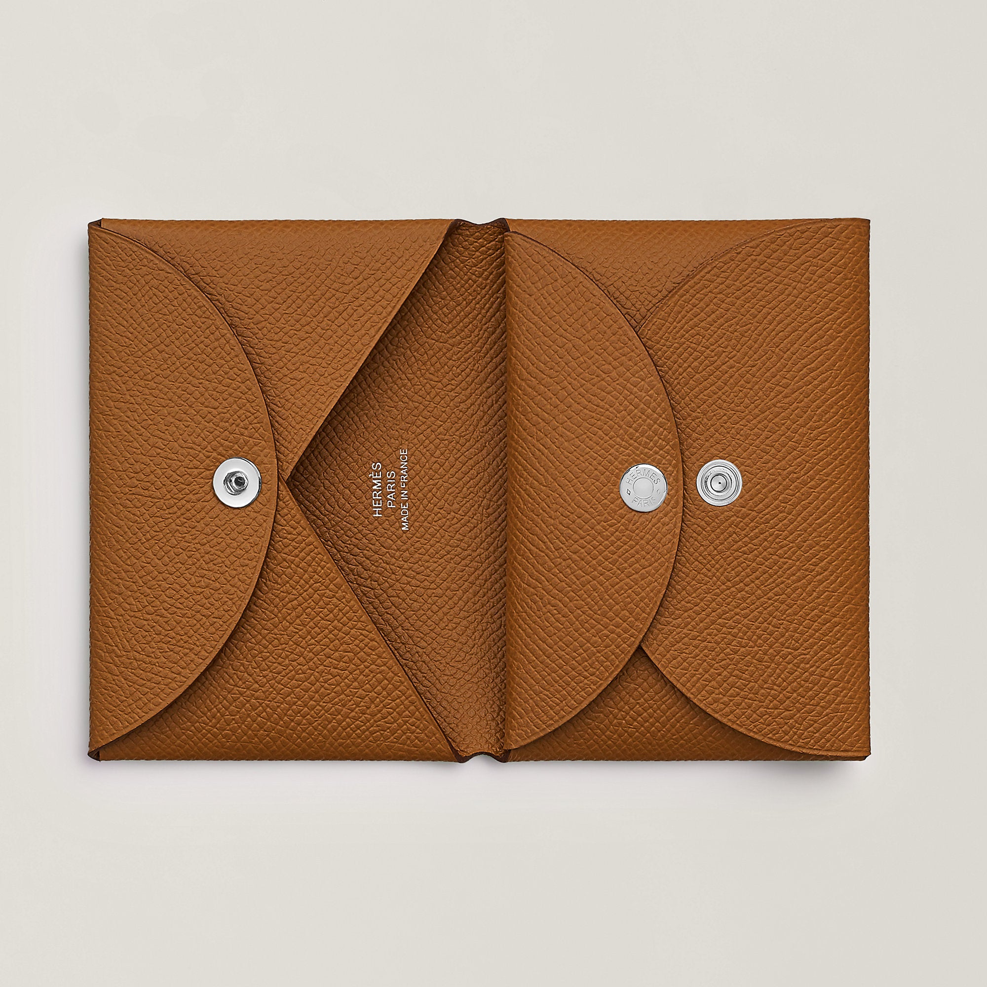 Hermes Calvi Duo Compact Card Holder Gold