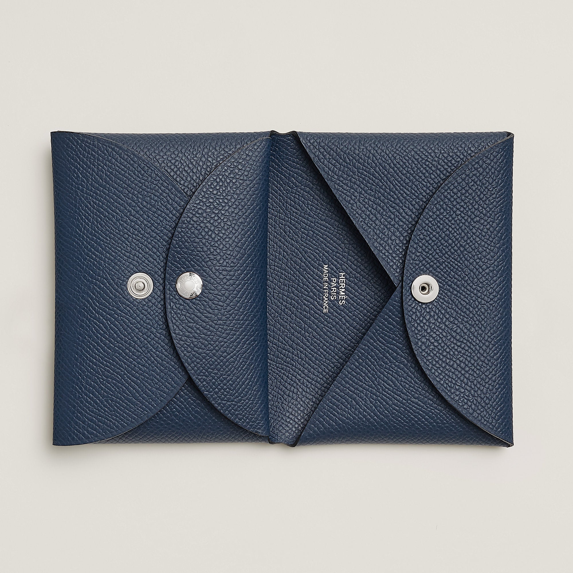 Hermes Calvi Duo Compact Card Holder Navy
