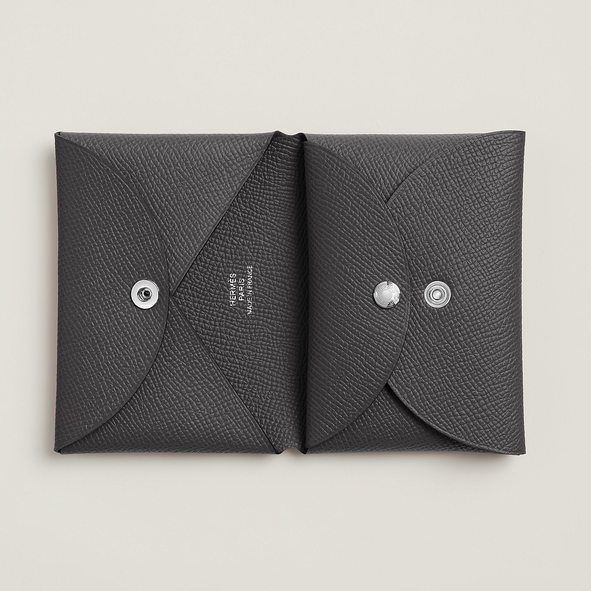 Hermes Calvi Duo Compact Card Holder Ardoise