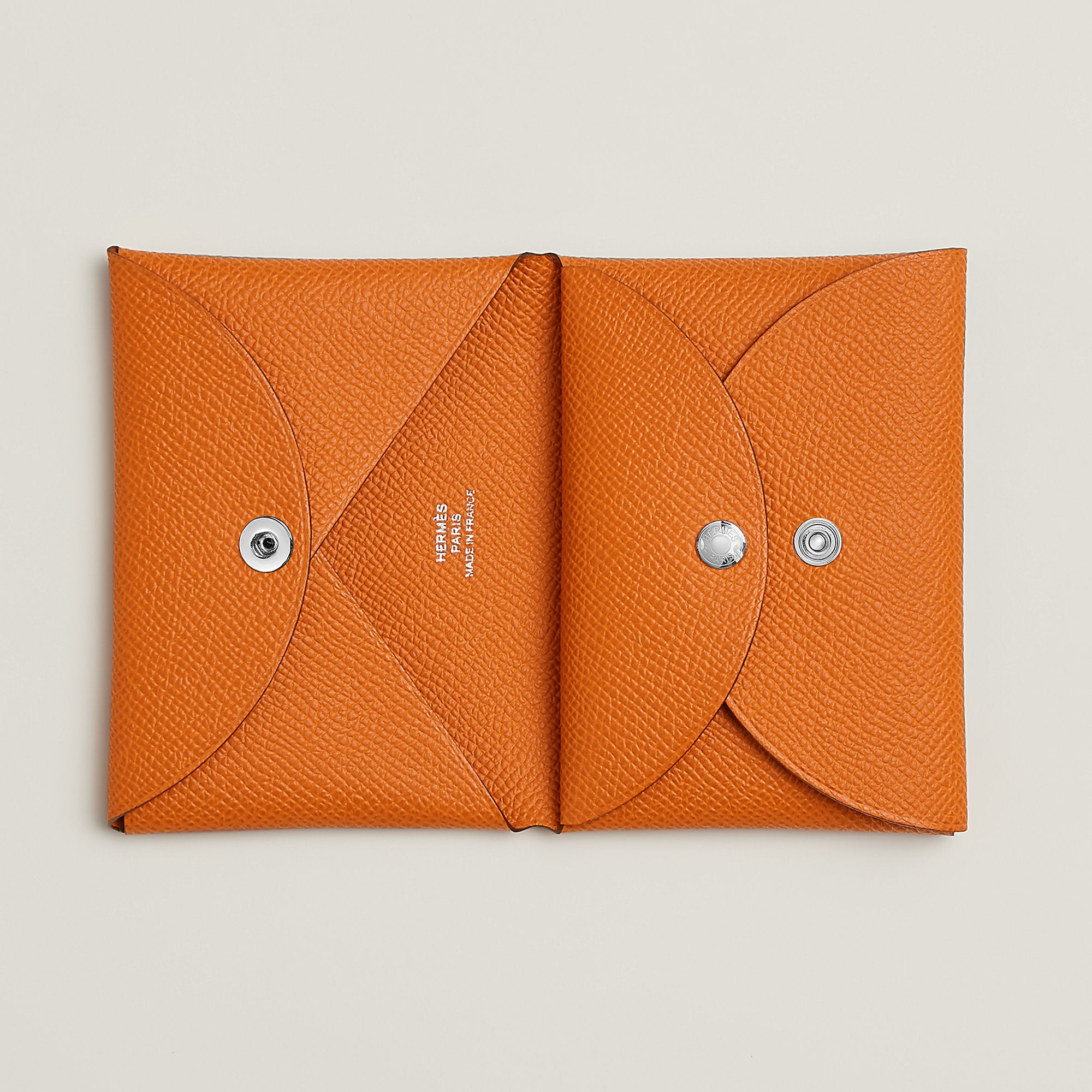 Hermes Calvi Duo Compact Card Holder Abricot