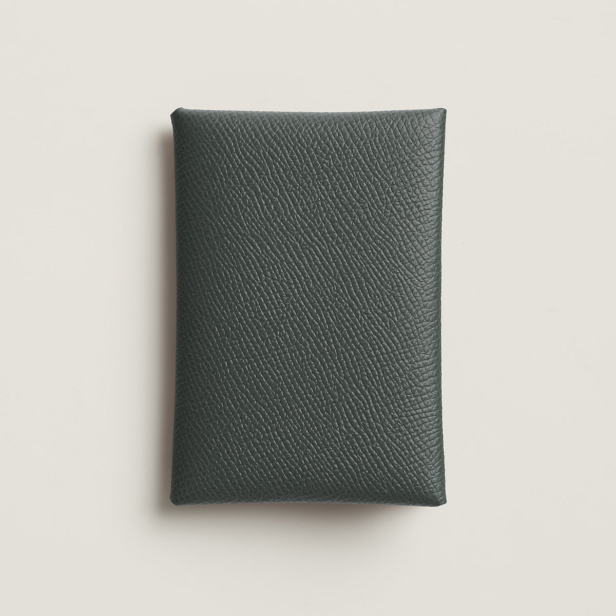 Hermes Calvi Duo Compact Card Holder Vert Mangrove