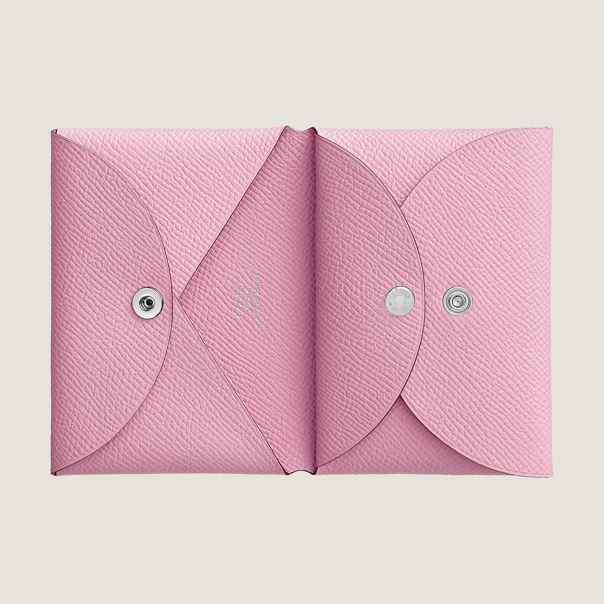 Hermes Calvi Duo Compact Card Holder Mauve Sylvestre