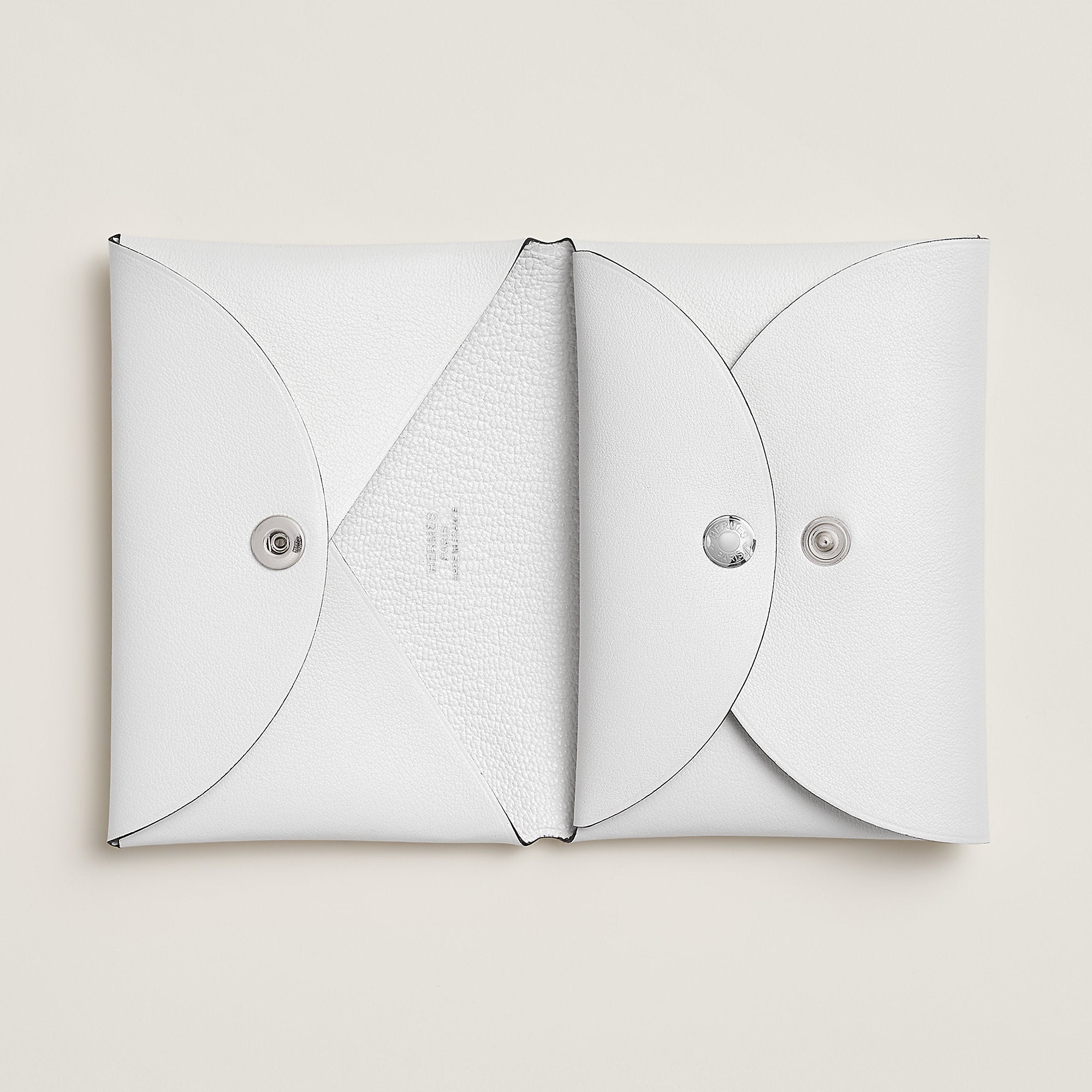 Hermes Calvi Duo Compact Card Holder Blanc