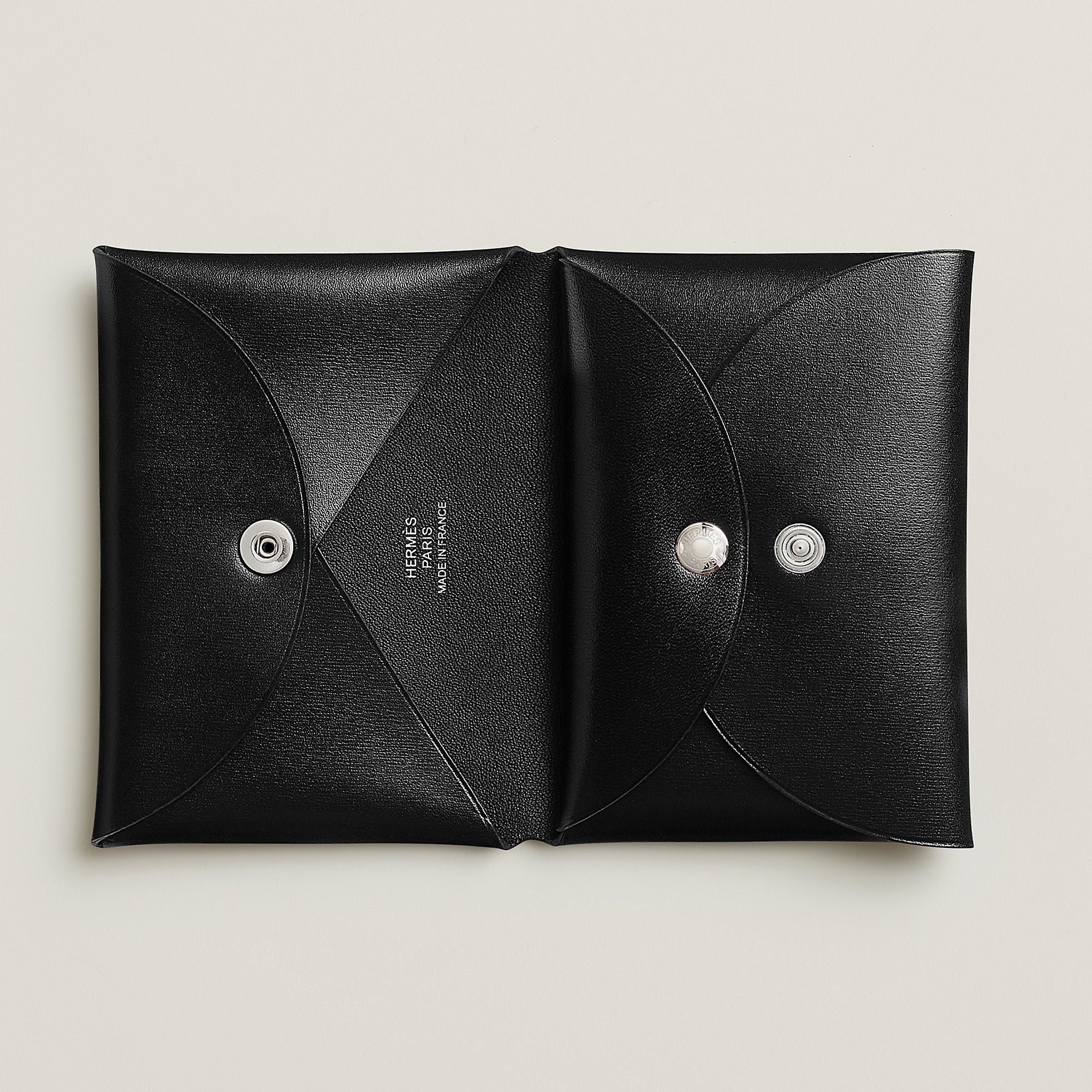 Hermes Calvi Duo Compact Card Holder Noir