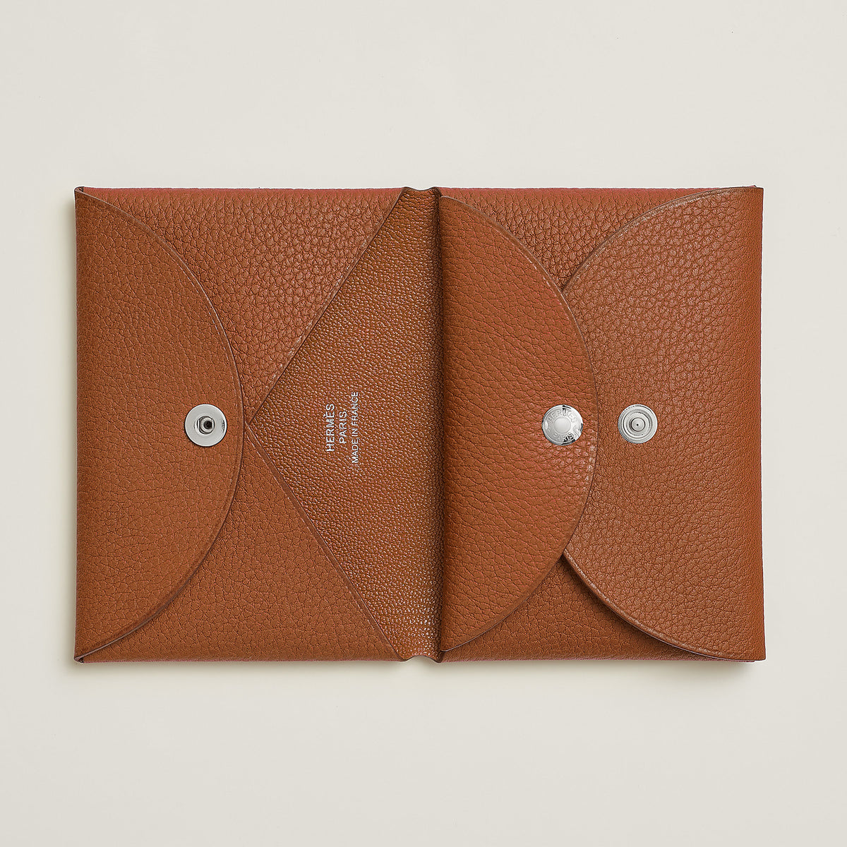 Hermes Calvi Duo Compact Card Holder Fauve