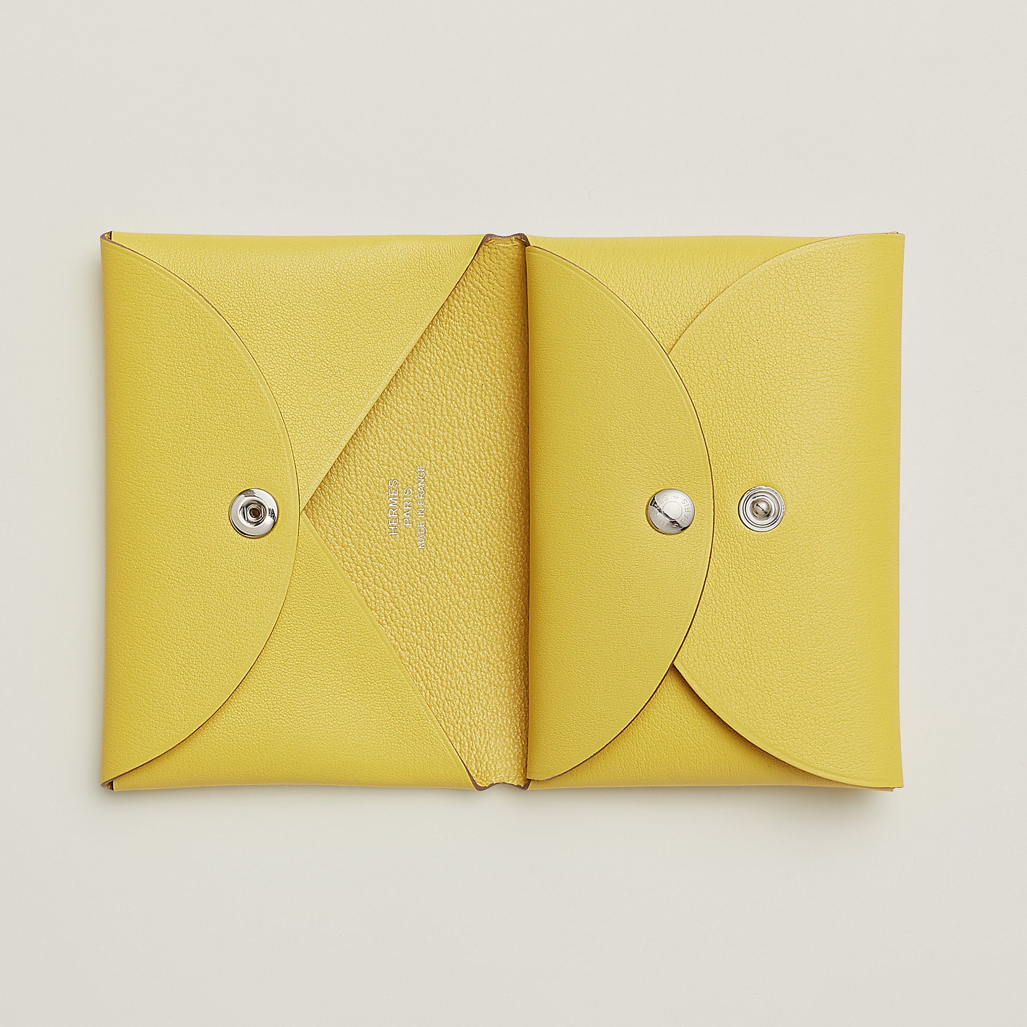 Hermes Calvi Duo Compact Card Holder Lime