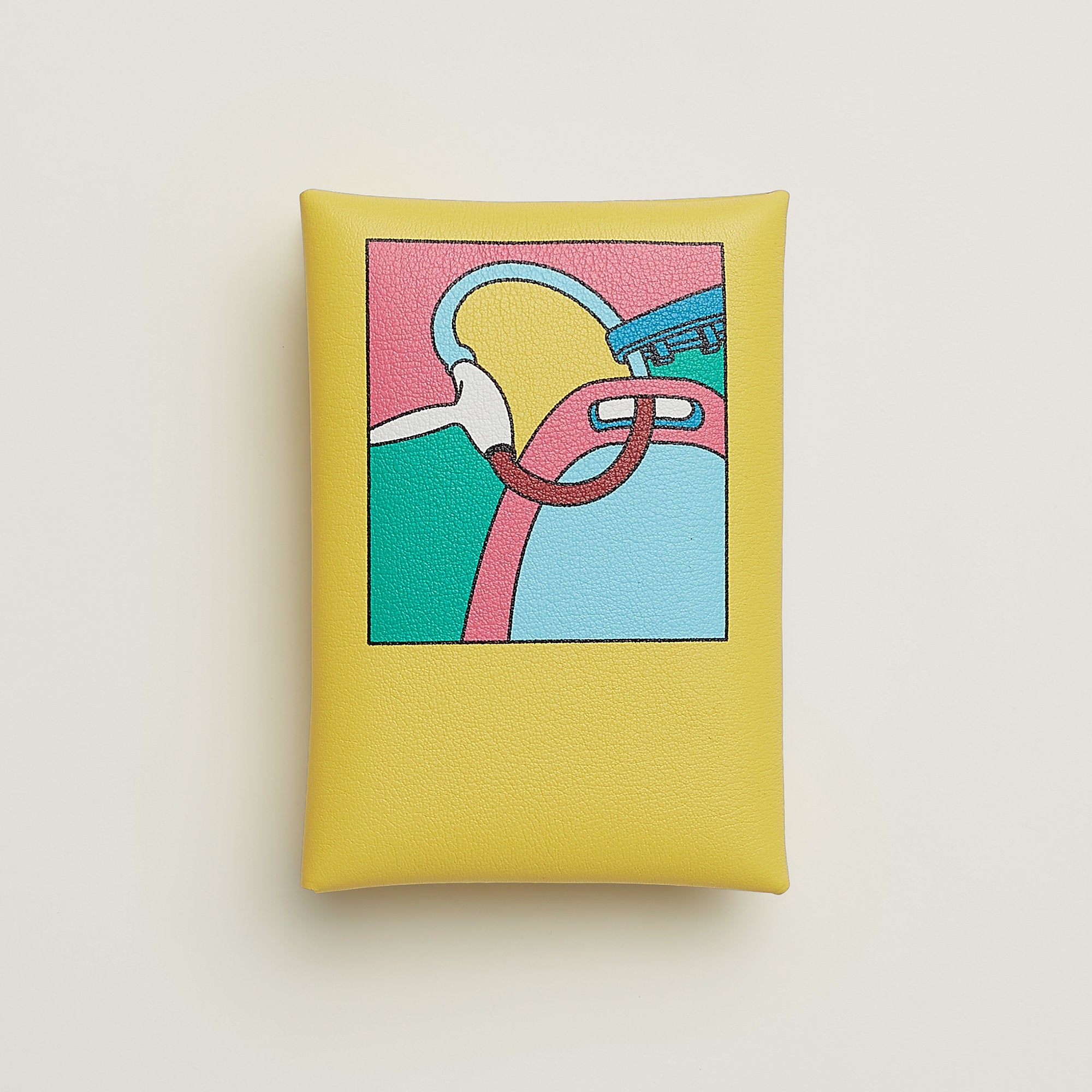 Hermes Calvi Duo Compact Card Holder Lime