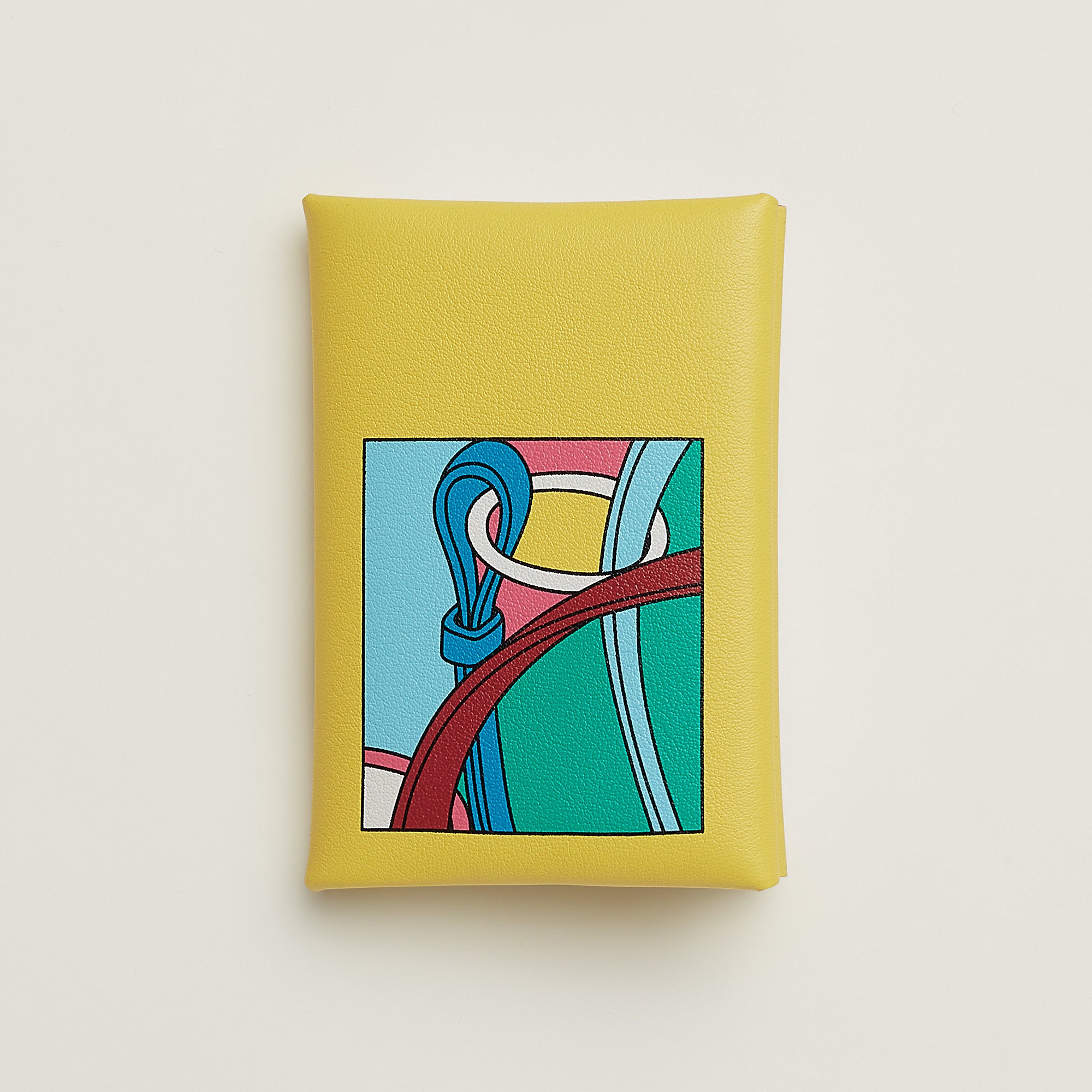 Hermes Calvi Duo Compact Card Holder Lime