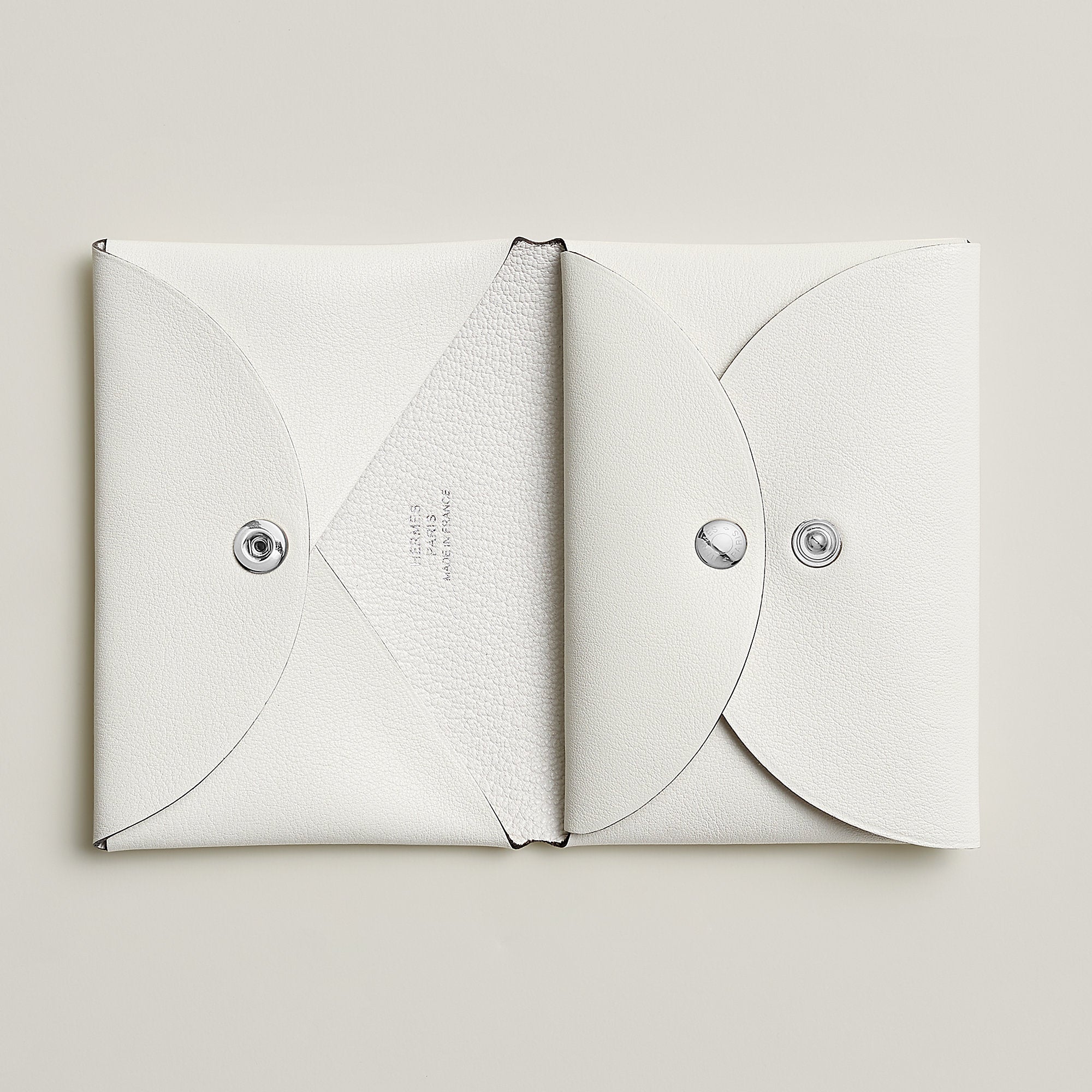 Hermes Calvi Duo Compact Card Holder Blanc