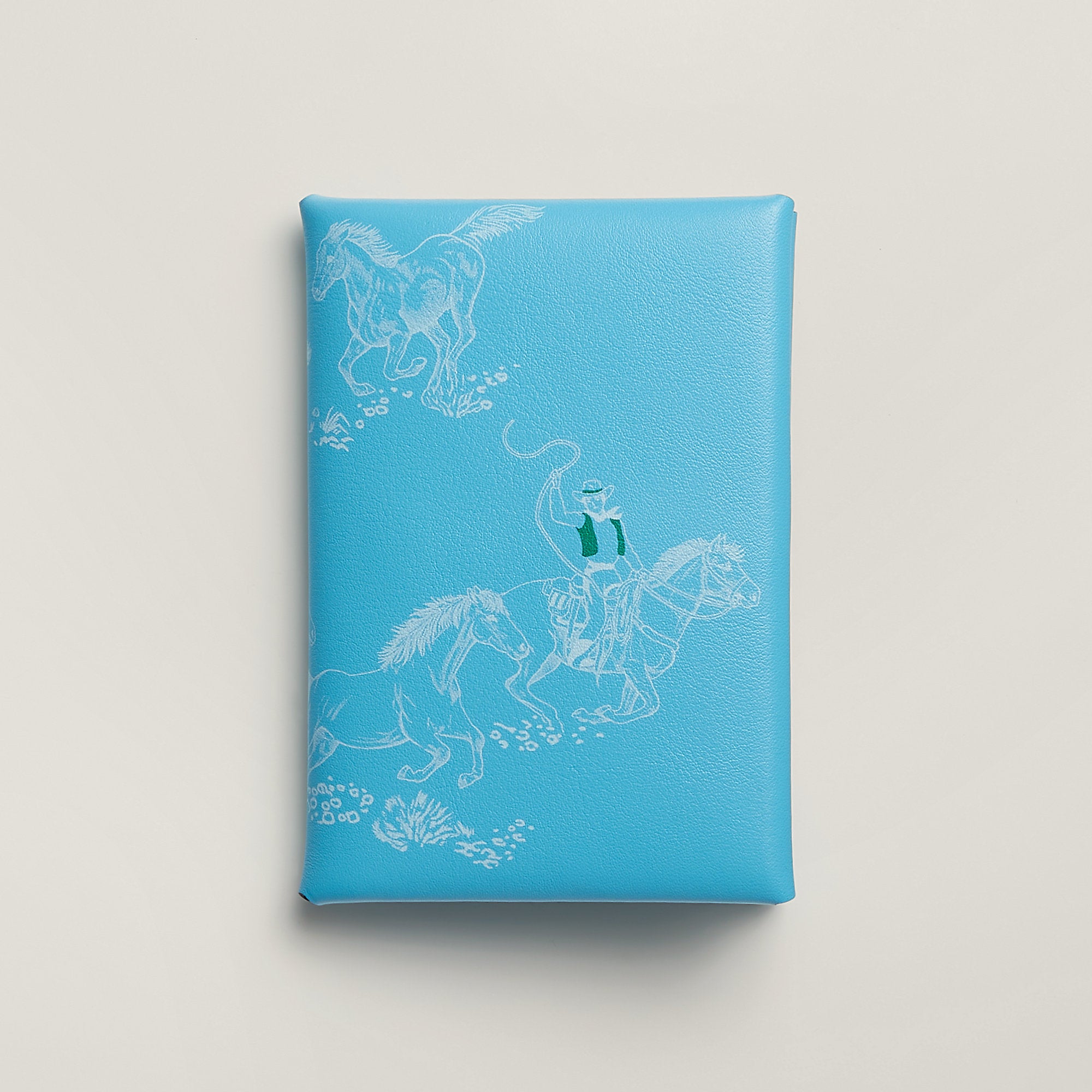 Hermes Calvi Duo Compact Card Holder Cleste