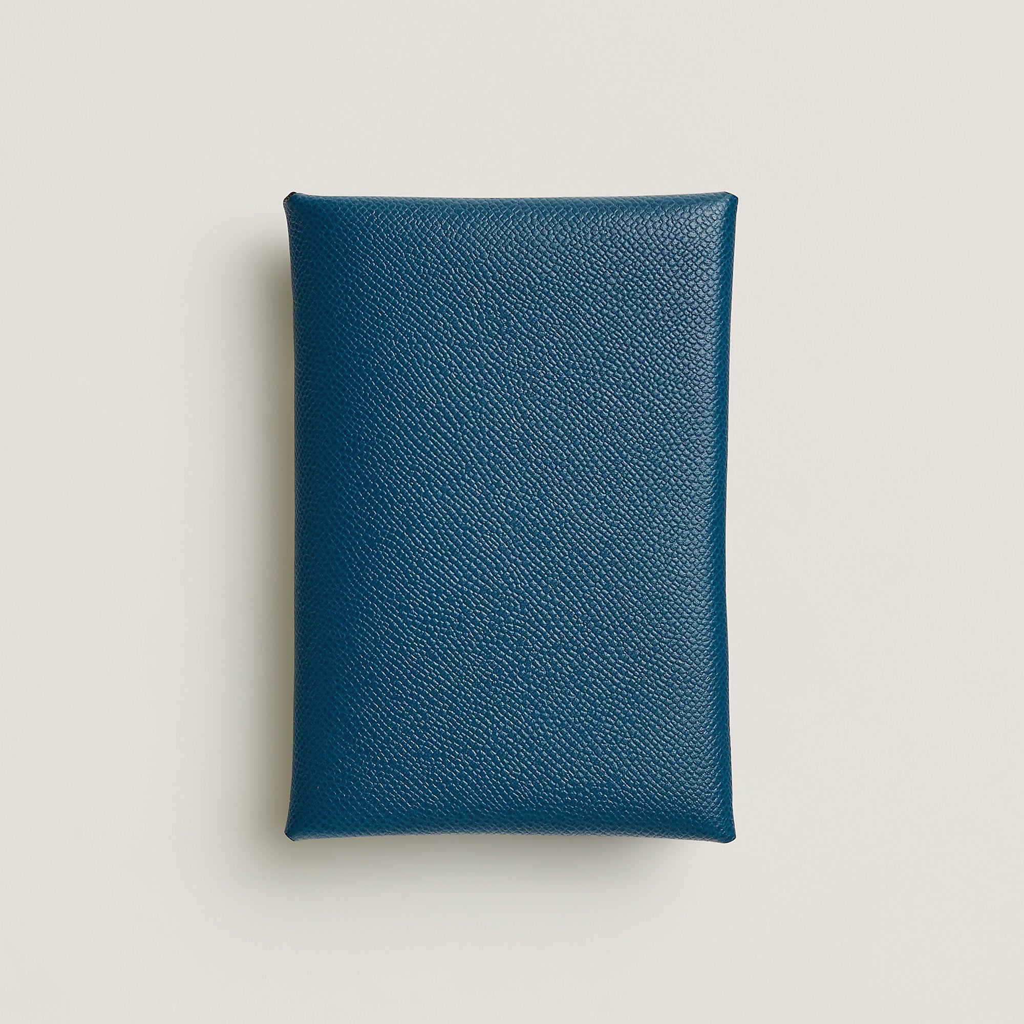 Hermes Calvi Duo Compact Card Holder Deep Blue