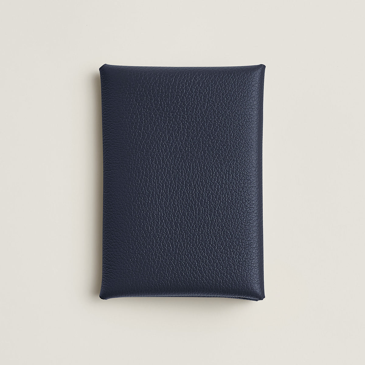 Hermes Calvi Duo Compact Card Holder Bleu Nuit