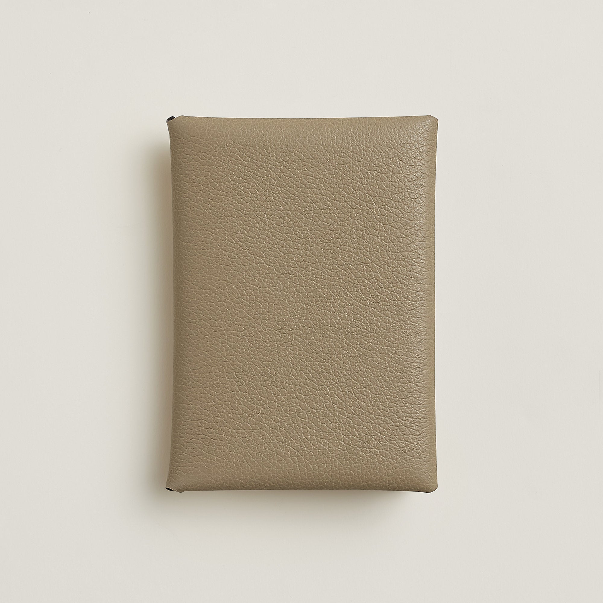 Hermes Calvi Duo Compact Card Holder Beige Marfa
