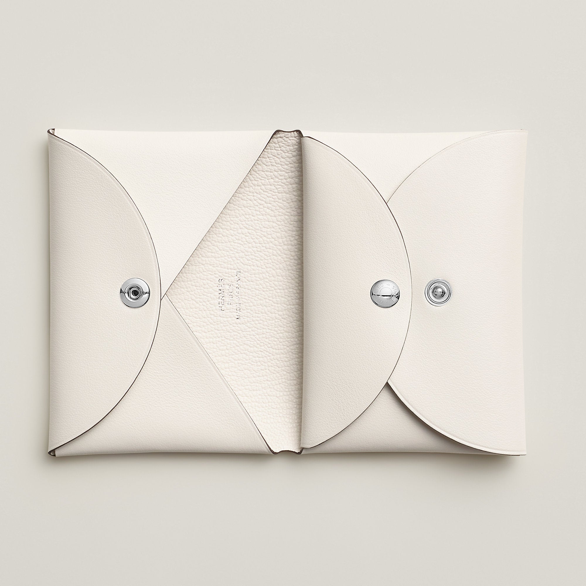 Hermes Calvi Duo Compact Card Holder Blanc