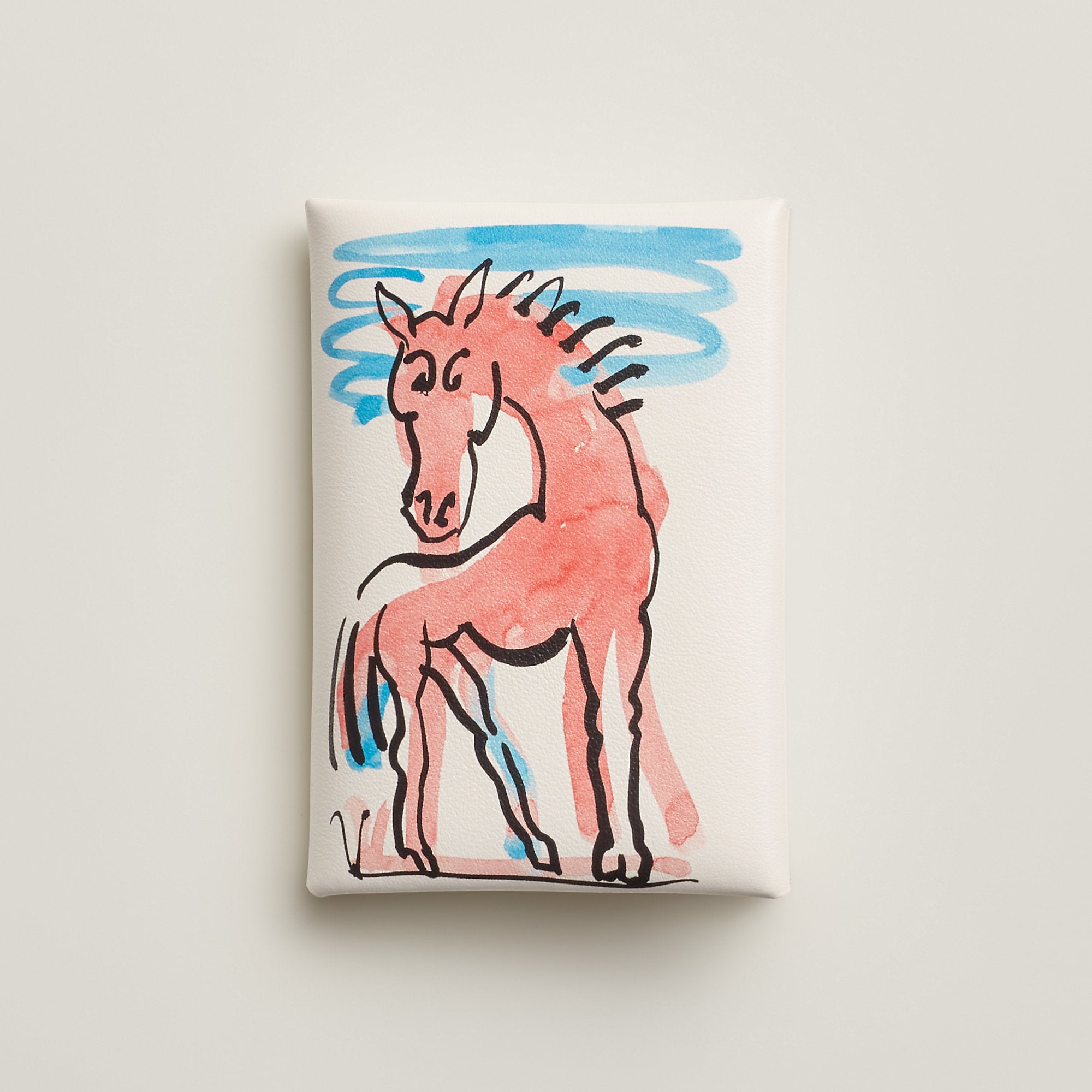 Hermes Calvi Duo Compact Card Holder Blanc