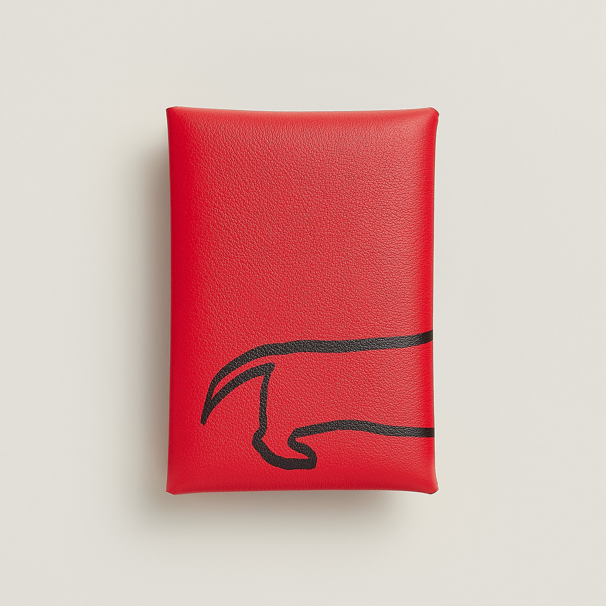 Hermes Calvi Duo Compact Card Holder Rouge De Cur