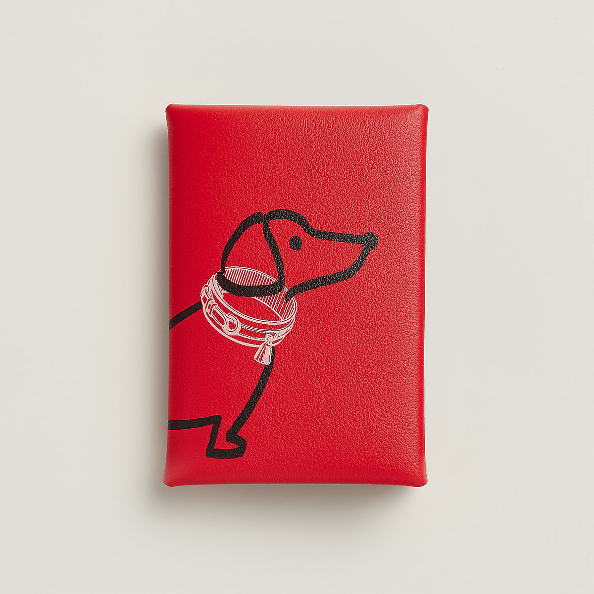Hermes Calvi Duo Compact Card Holder Rouge De Cur