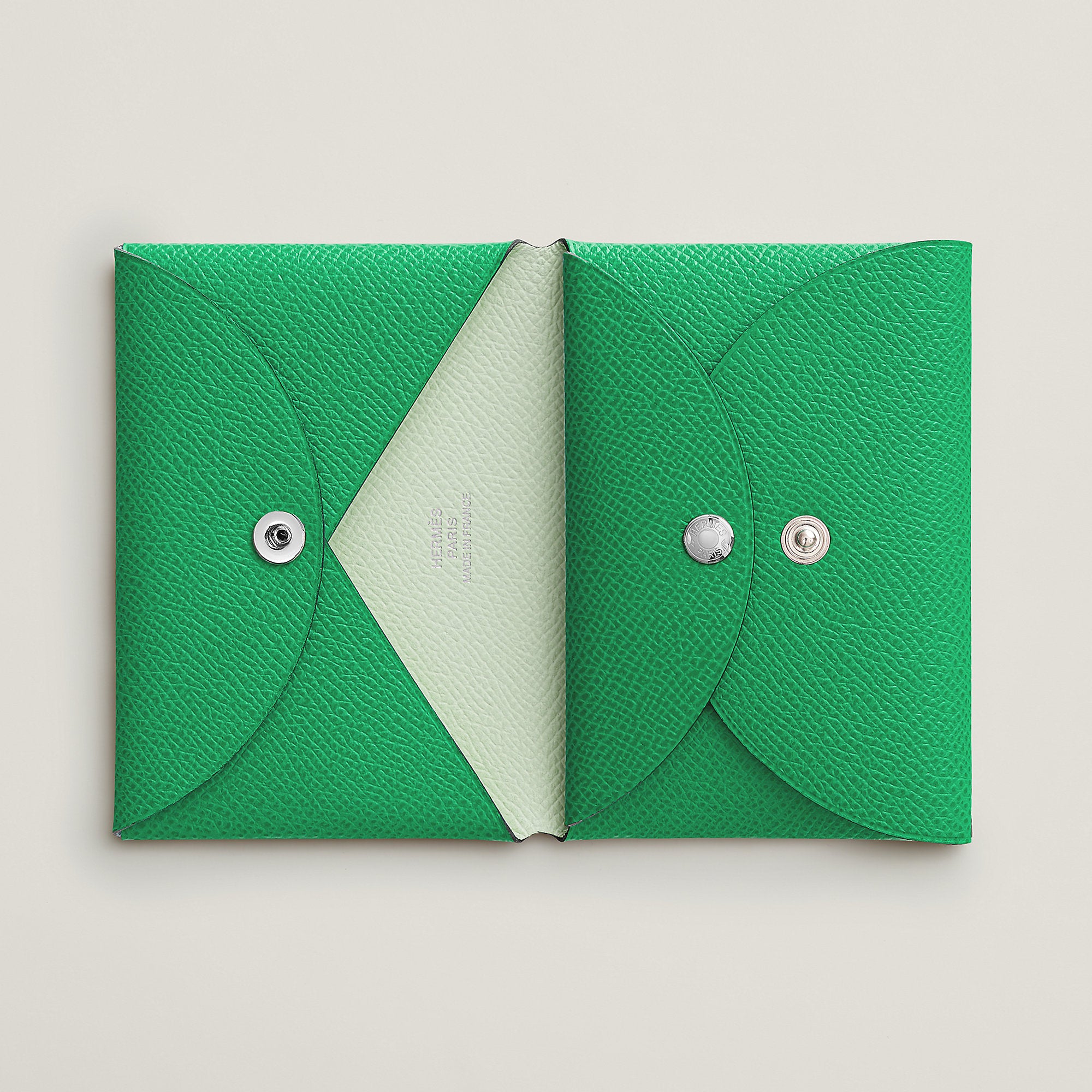 Hermes Calvi Duo Compact Verso Card Holder Vert Comics