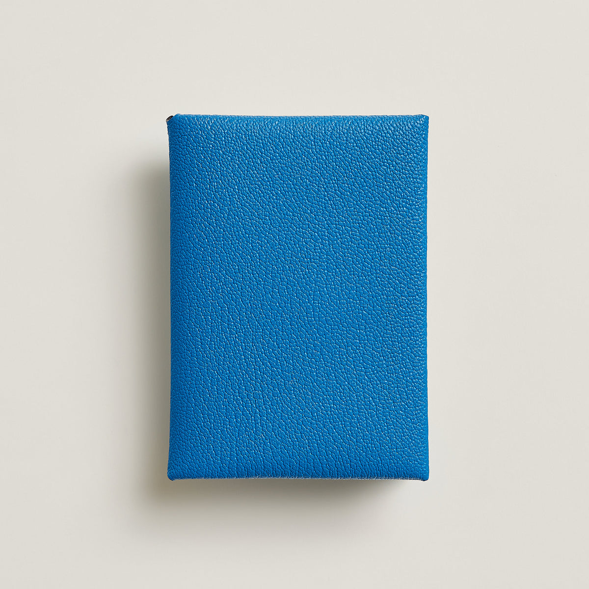 Hermes Calvi Duo Compact Verso Card Holder Bleu Zanzibar