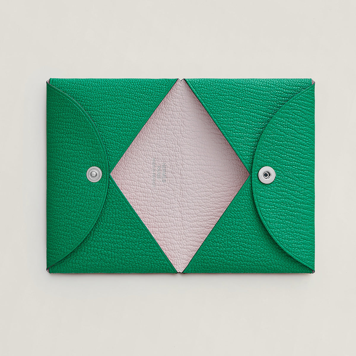 Hermes Calvi Verso Card Holder Menthe