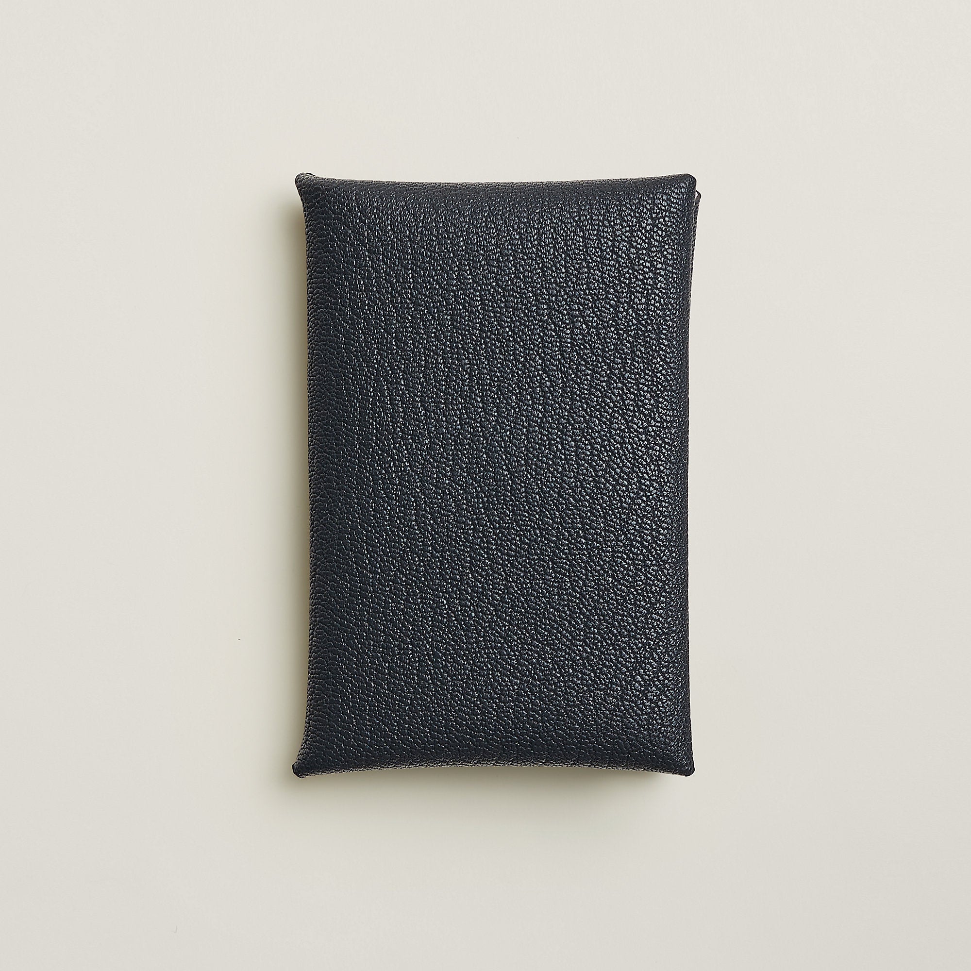 Hermes Calvi Verso Card Holder Bleu Ocan