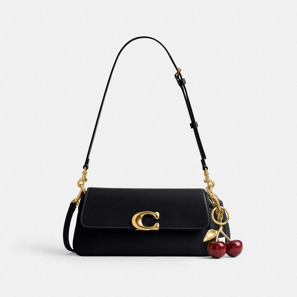 Women's Coach Jet Shoulder Bag, Brass and Black, detail 2