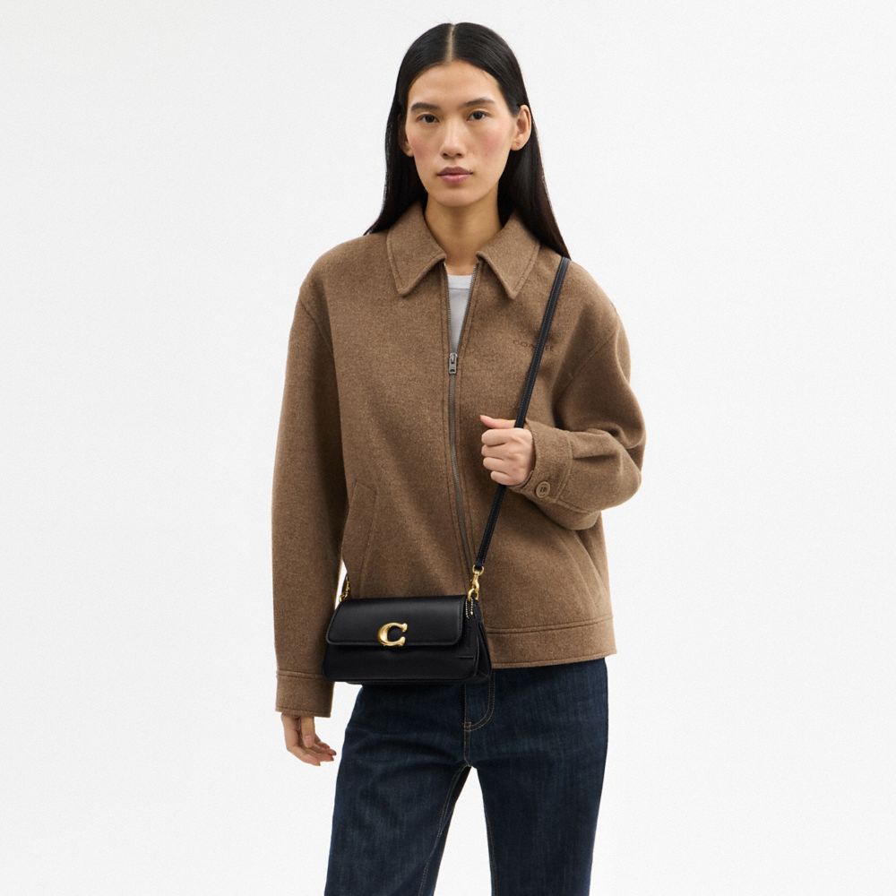 Women's Coach Jet Shoulder Bag, Brass and Black, detail 3