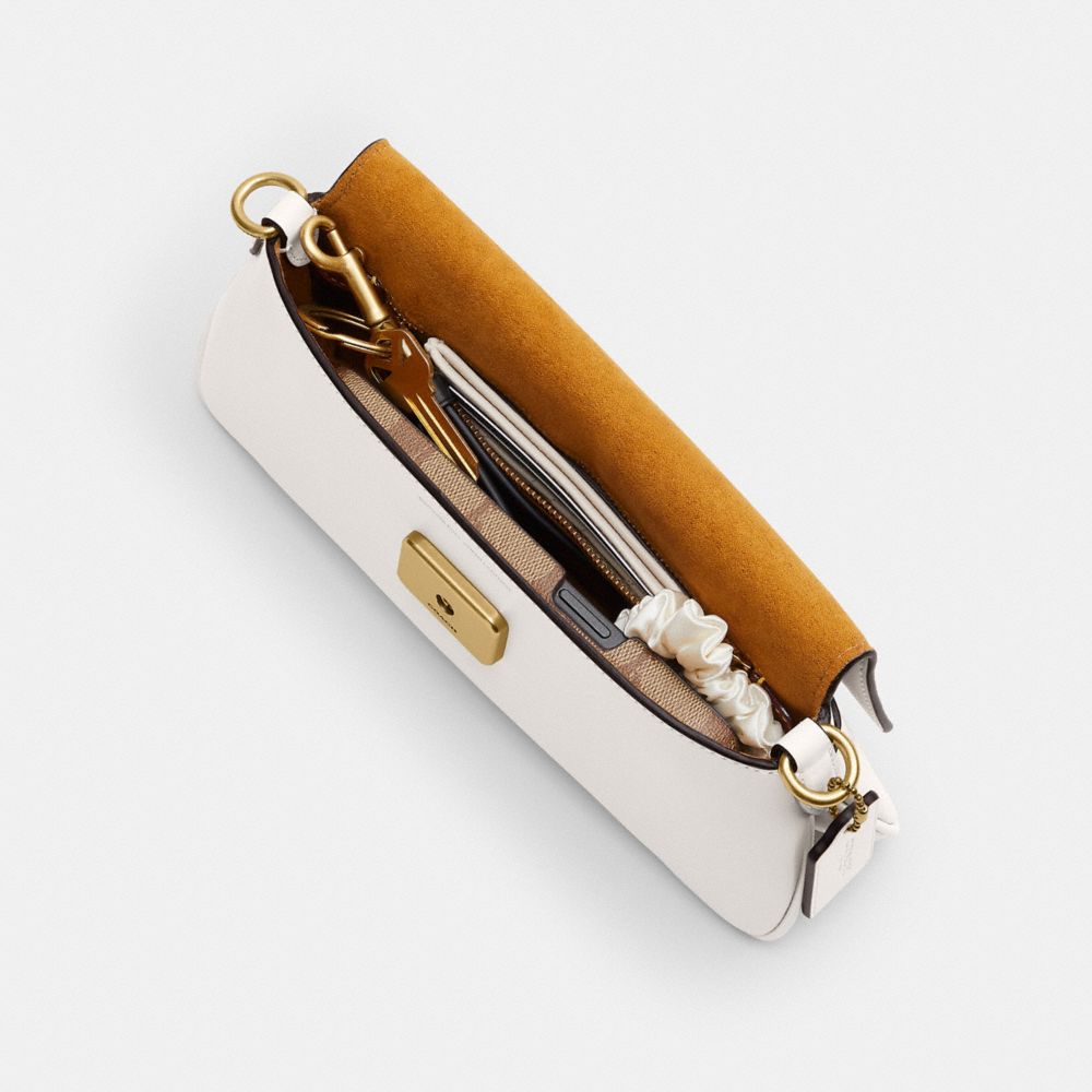 Coach Jet Shoulder Bag Brass Chalk