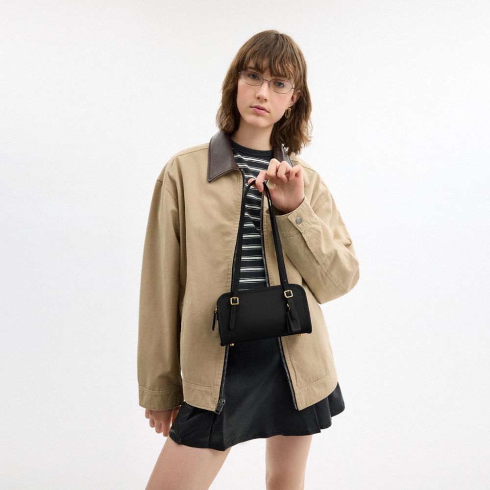 Coach Swing Zip Bag 20 Brass Black