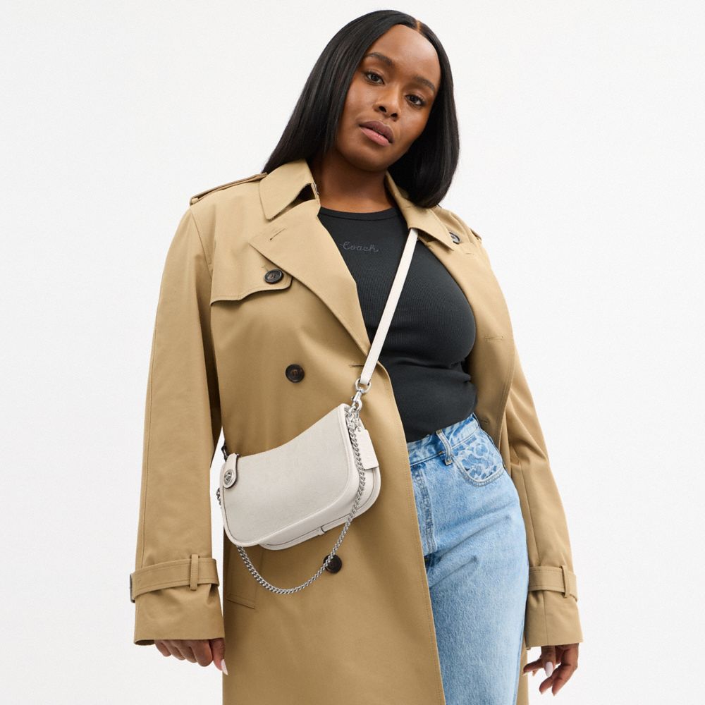 Coach Swinger Bag In Signature Jacquard Silver Cloud Chalk