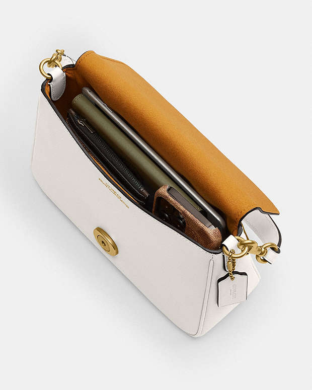 Soft Tabby Shoulder Bag Smooth Leather-Brass-Chalk Smooth Leather-Brass-Chalk