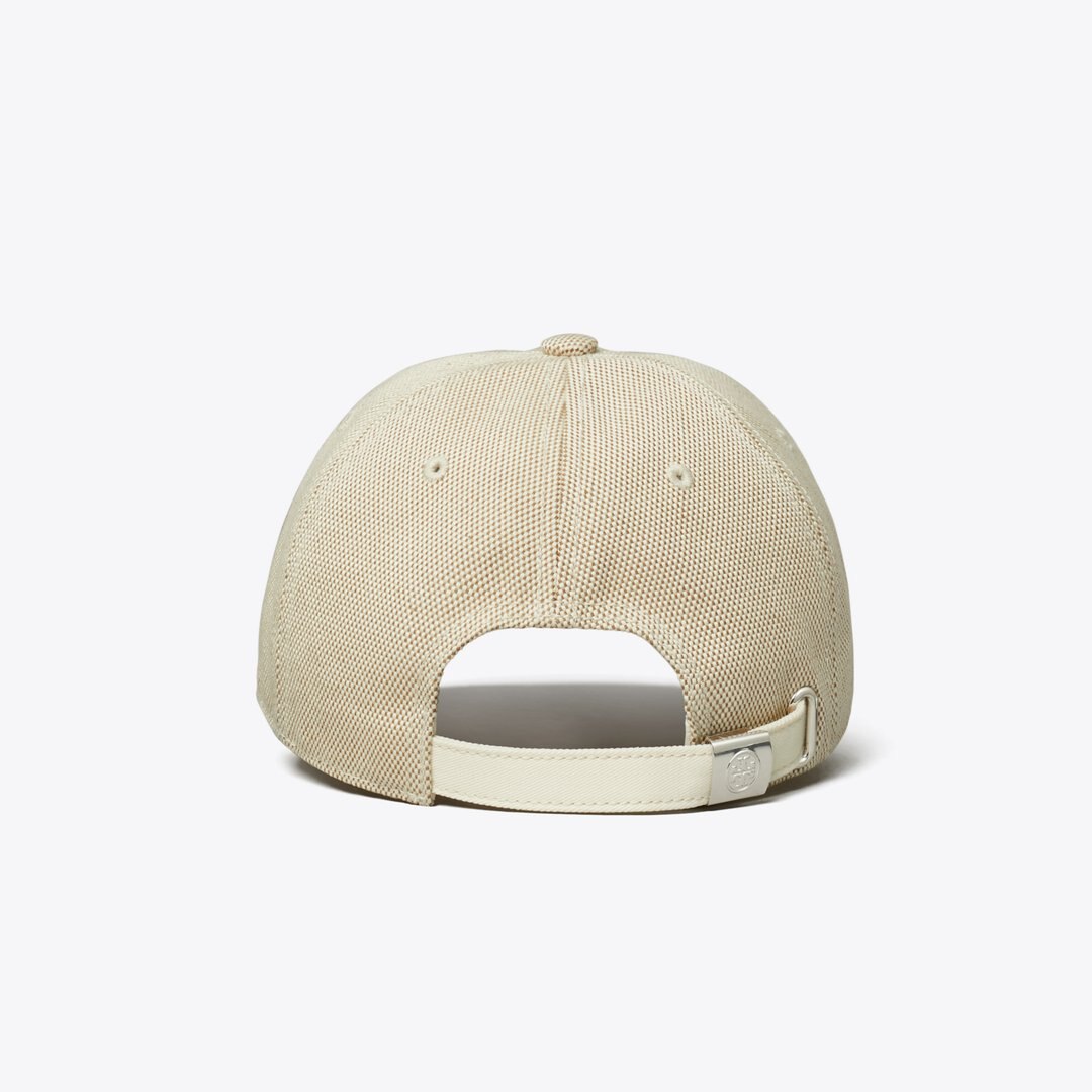 Tory Burch Canvas Logo Cap NATURAL BROWN