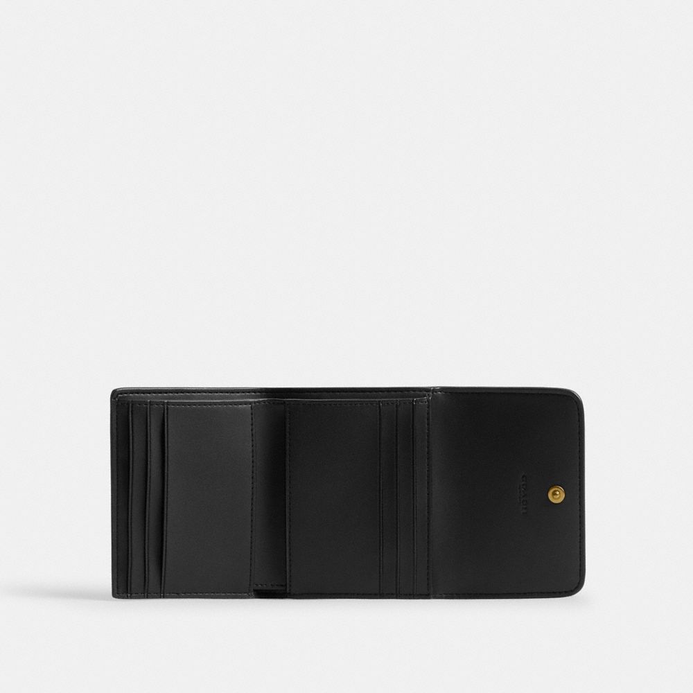 Coach Mila Small Flap Wallet Brass Black