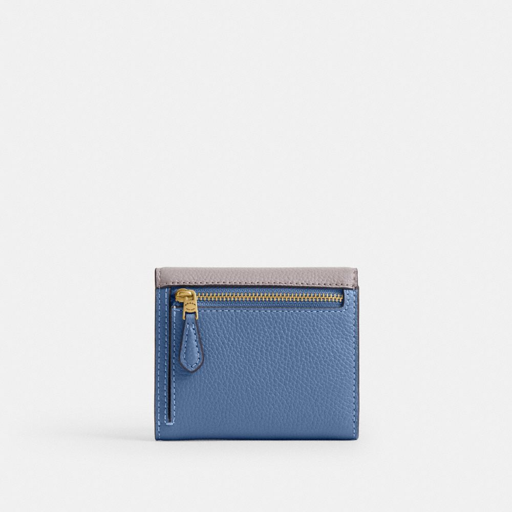 Coach Mila Small Flap Wallet In Colorblock Brass Ash Multi