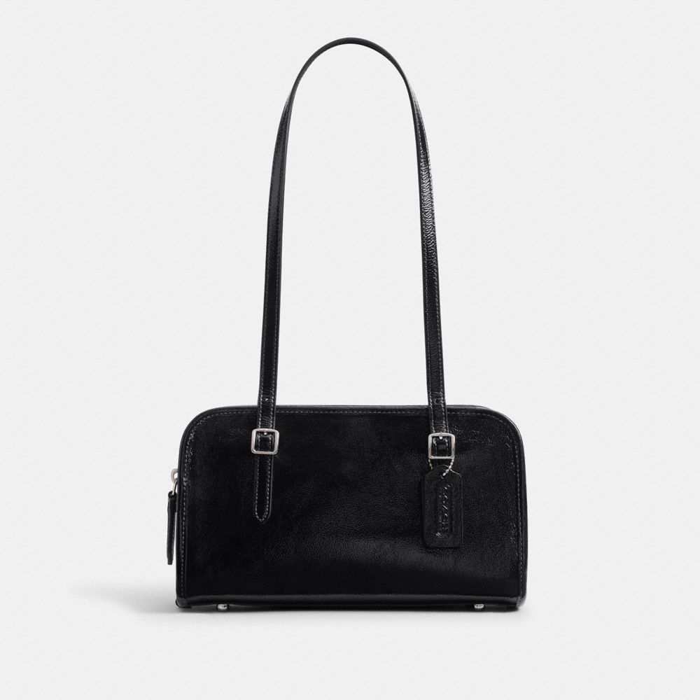 Coach Swing Zip Bag Silver Black