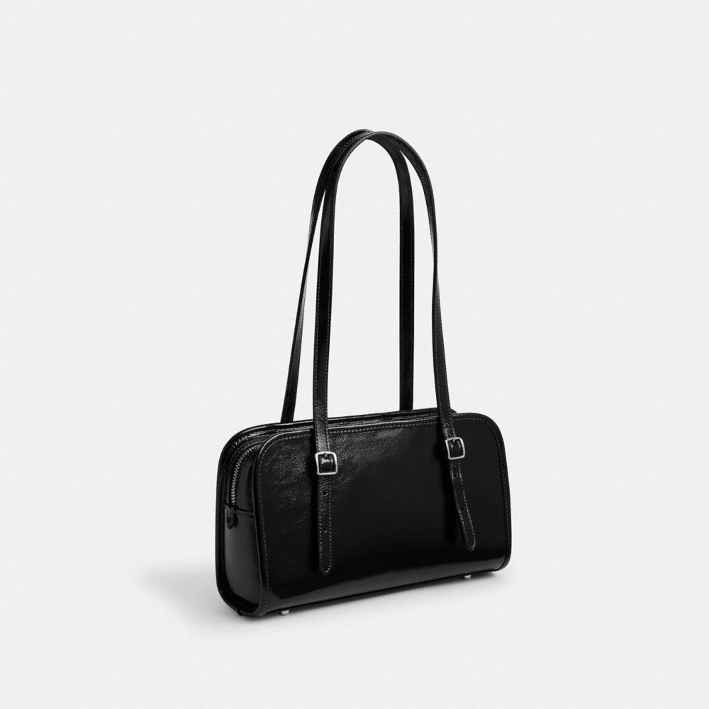 Coach Swing Zip Bag Silver Black