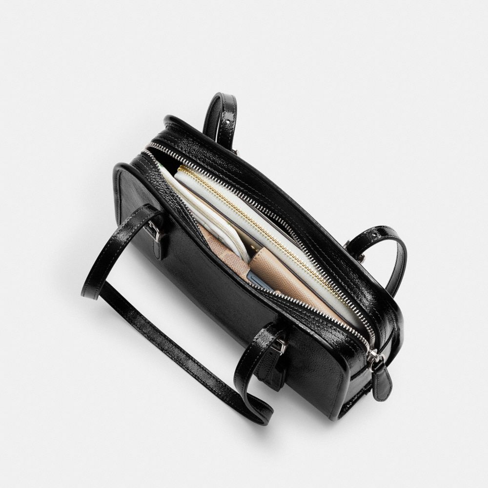 Coach Swing Zip Bag Silver Black