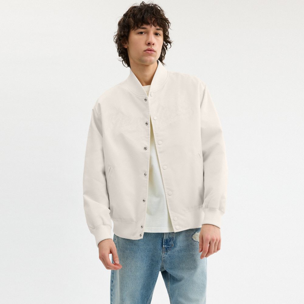 Coach Souvenir Jacket In Recycled Polyamide White