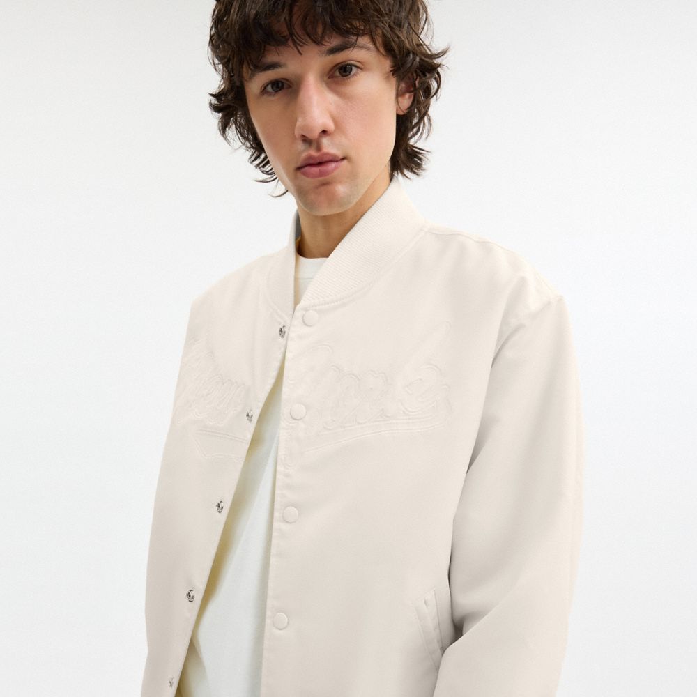 Coach Souvenir Jacket In Recycled Polyamide White