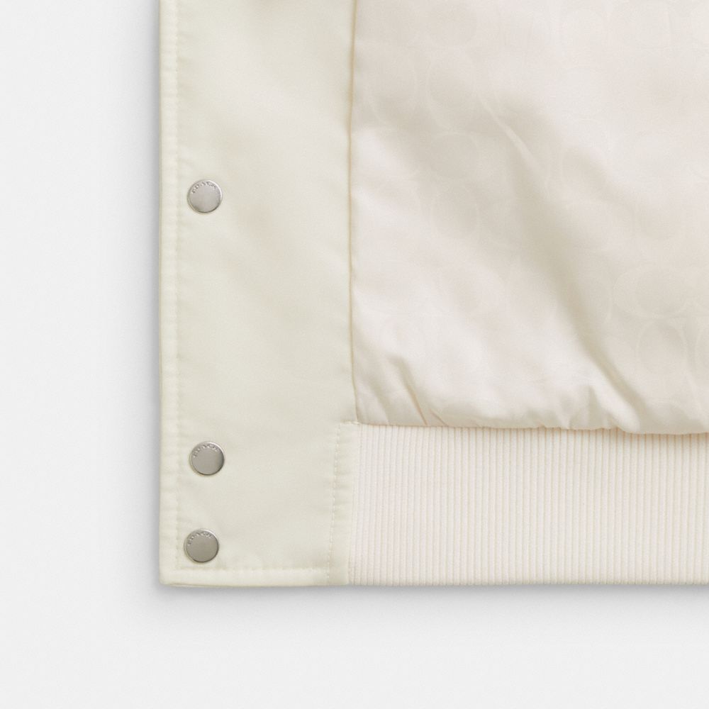 Coach Souvenir Jacket In Recycled Polyamide White